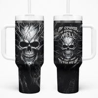 Horror Skull Tumbler With Handle Of course i'm going to hell i'm just here to pick you up - Wonder Print Shop