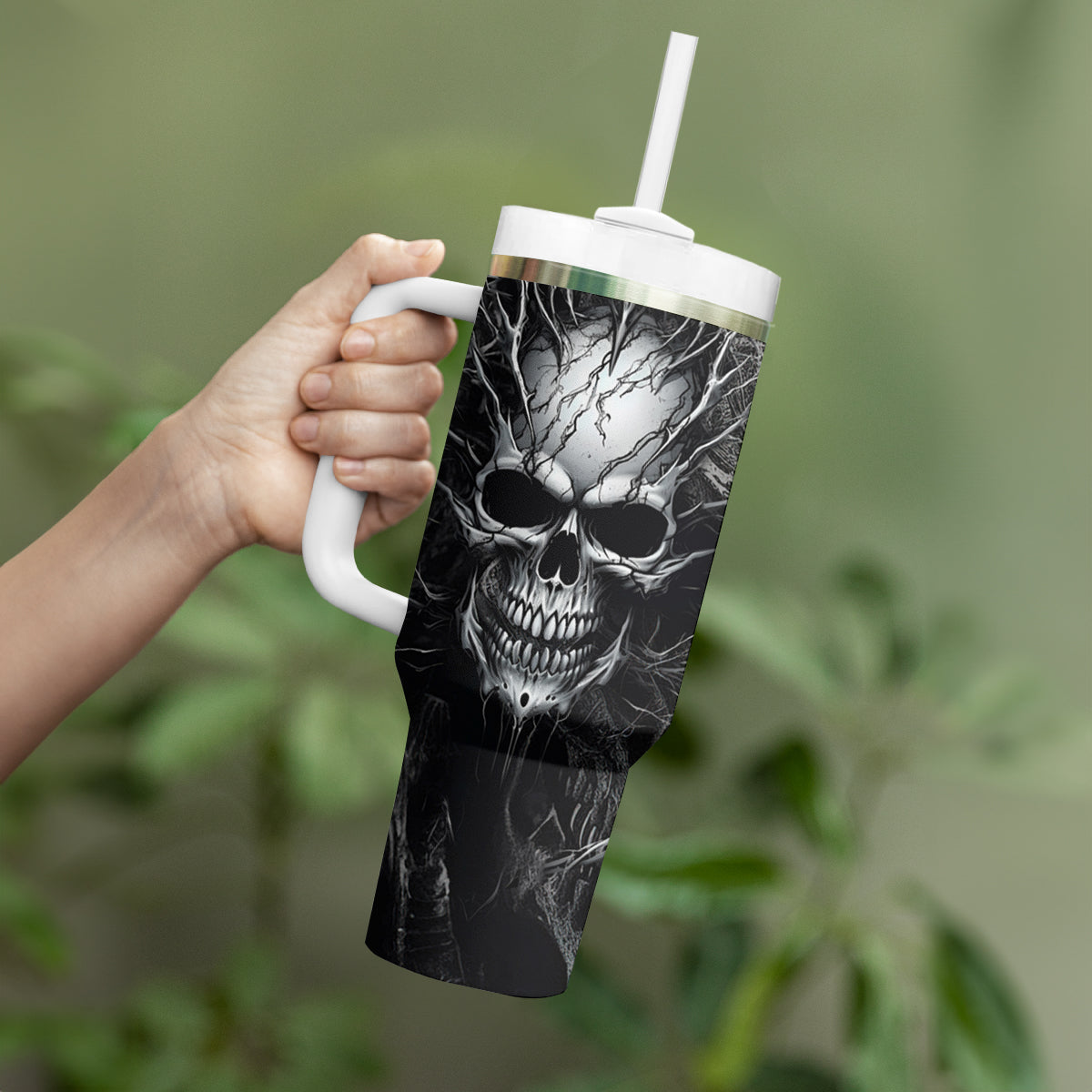 Horror Skull Tumbler With Handle Of course i'm going to hell i'm just here to pick you up - Wonder Print Shop