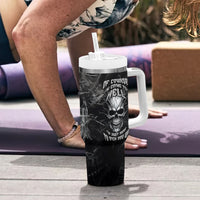 Horror Skull Tumbler With Handle Of course i'm going to hell i'm just here to pick you up - Wonder Print Shop