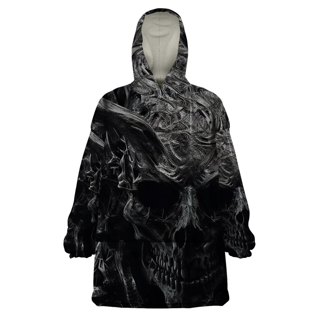 Horror Skull Wearable Blanket Hoodie Of course i'm going to hell i'm just here to pick you up - Wonder Print Shop
