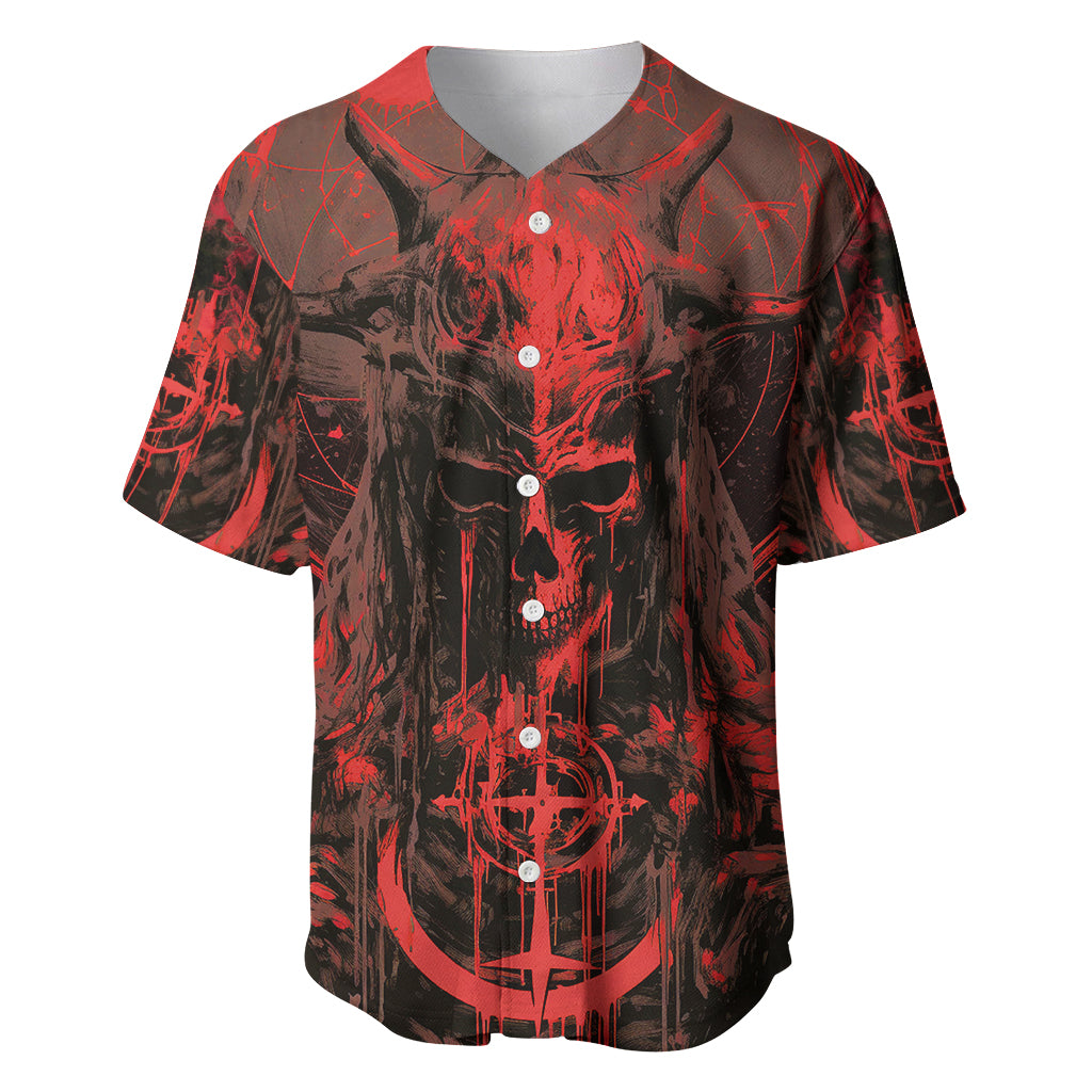 Demon Skull Baseball Jersey Welcome to Hell - Wonder Print Shop