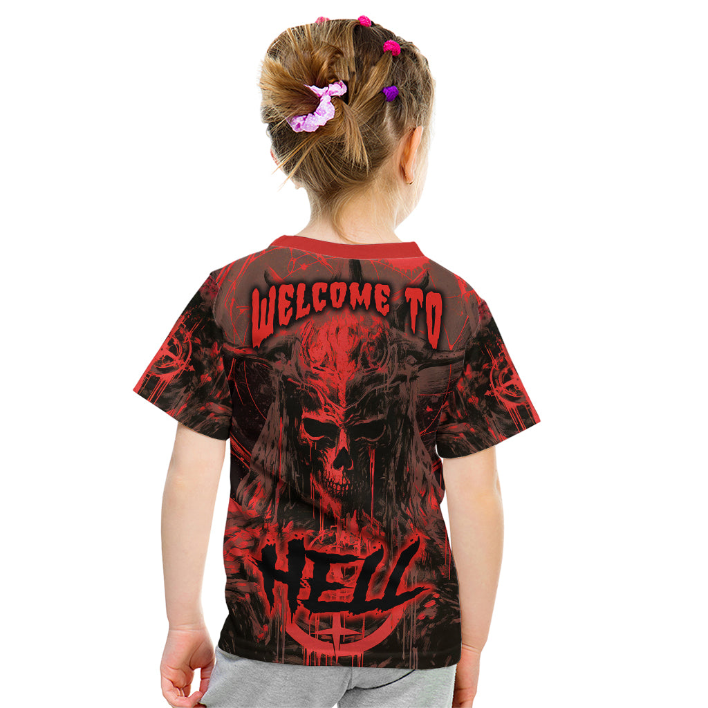 Demon Skull Kid T Shirt Welcome to Hell - Wonder Print Shop