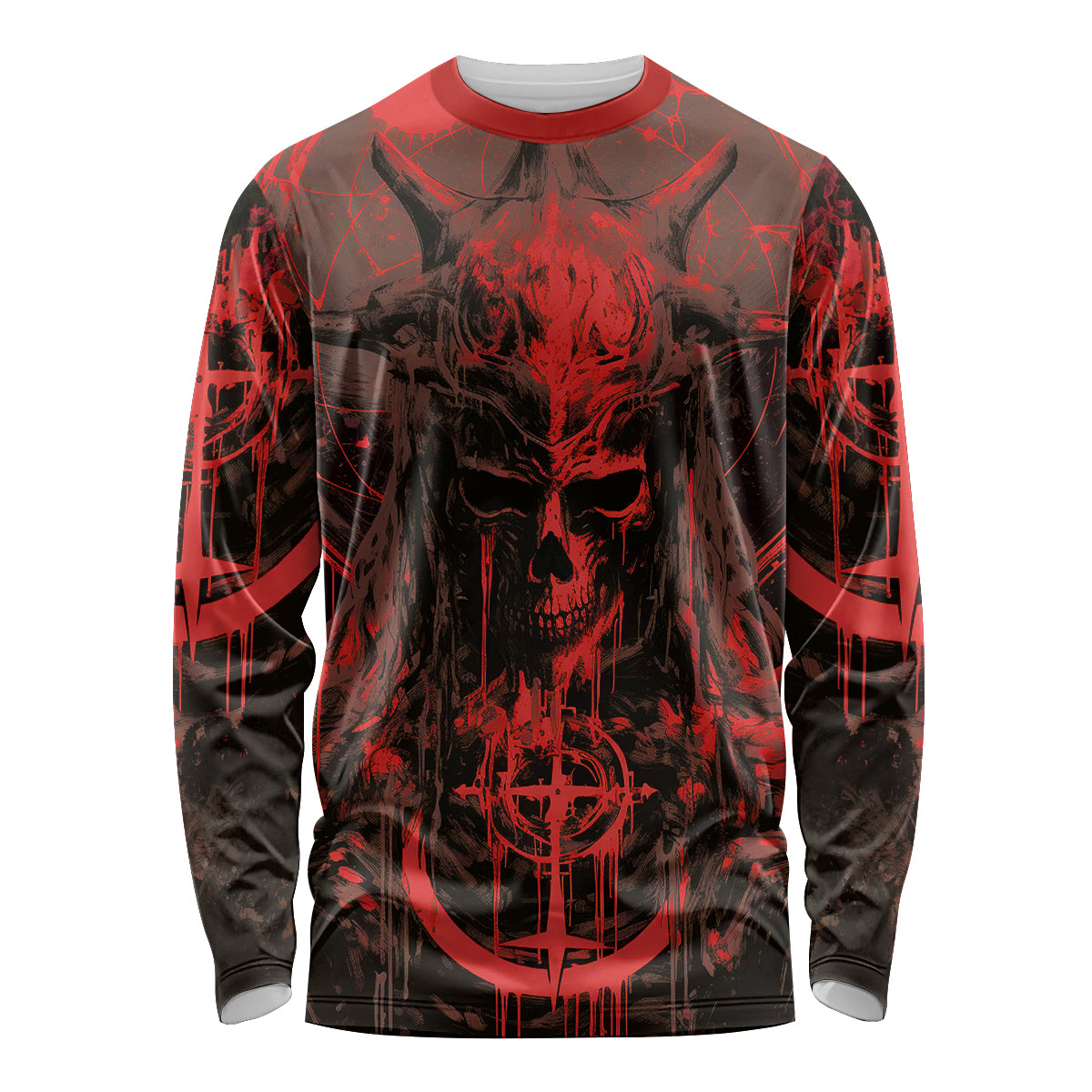 Demon Skull Long Sleeve Shirt Welcome to Hell - Wonder Print Shop