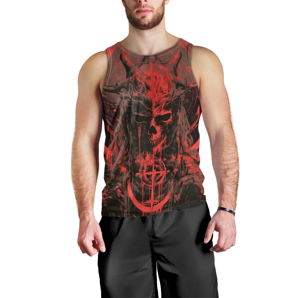 Demon Skull Men Tank Top Welcome to Hell - Wonder Print Shop