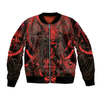Demon Skull Sleeve Zip Bomber Jacket Welcome to Hell - Wonder Print Shop
