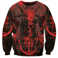Demon Skull Sweatshirt Welcome to Hell - Wonder Print Shop