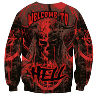 Demon Skull Sweatshirt Welcome to Hell - Wonder Print Shop