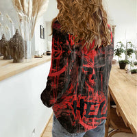 Demon Skull Women Casual Shirt Welcome to Hell - Wonder Print Shop