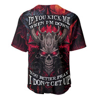 Demon Skull Baseball Jersey You Better Pray I Don't Get Up - Wonder Print Shop
