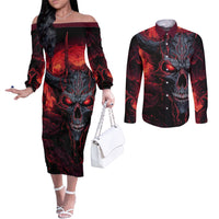 demon-skull-couples-matching-off-the-shoulder-long-sleeve-dress-and-long-sleeve-button-shirts-you-better-pray-i-dont-get-up