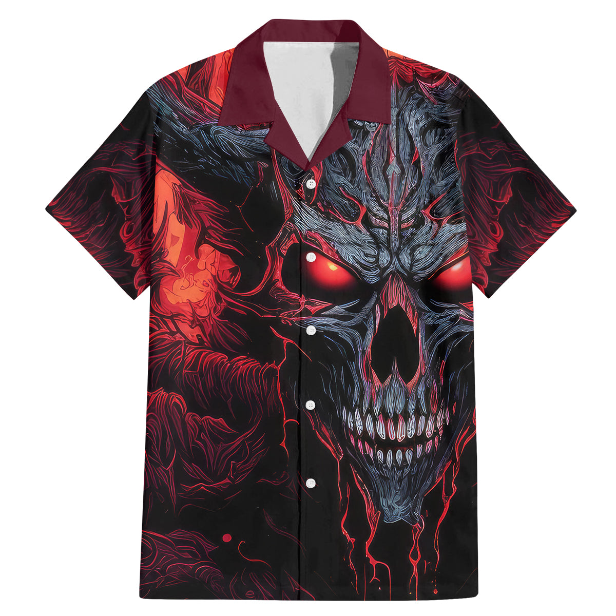 Demon Skull Family Matching Mermaid Dress and Hawaiian Shirt You Better Pray I Don't Get Up - Wonder Print Shop