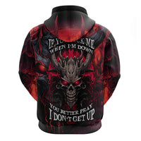 Demon Skull Hoodie You Better Pray I Don't Get Up - Wonder Print Shop