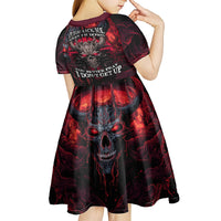 Demon Skull Kid Short Sleeve Dress You Better Pray I Don't Get Up - Wonder Print Shop