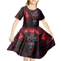 Demon Skull Kid Short Sleeve Dress You Better Pray I Don't Get Up - Wonder Print Shop