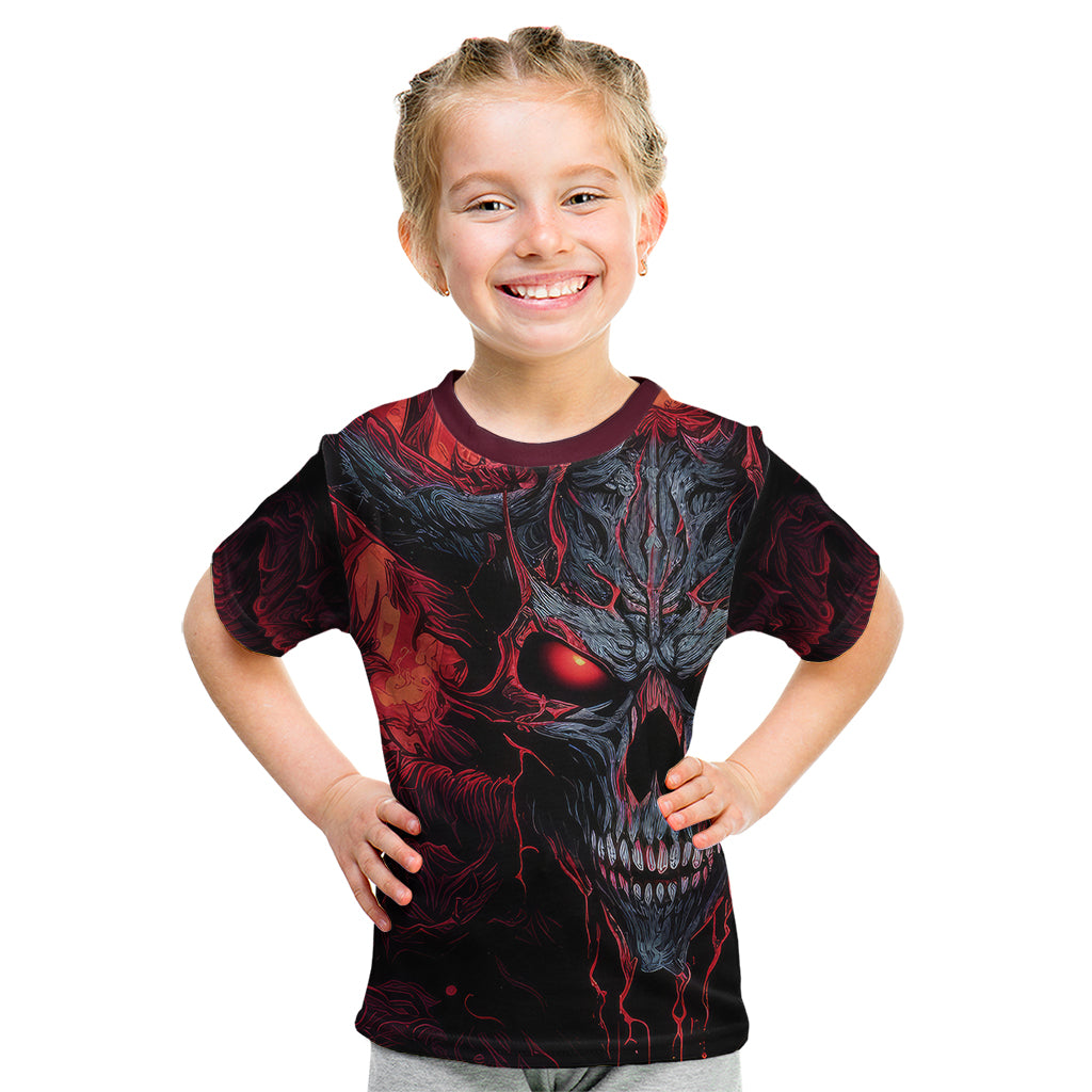Demon Skull Kid T Shirt You Better Pray I Don't Get Up - Wonder Print Shop