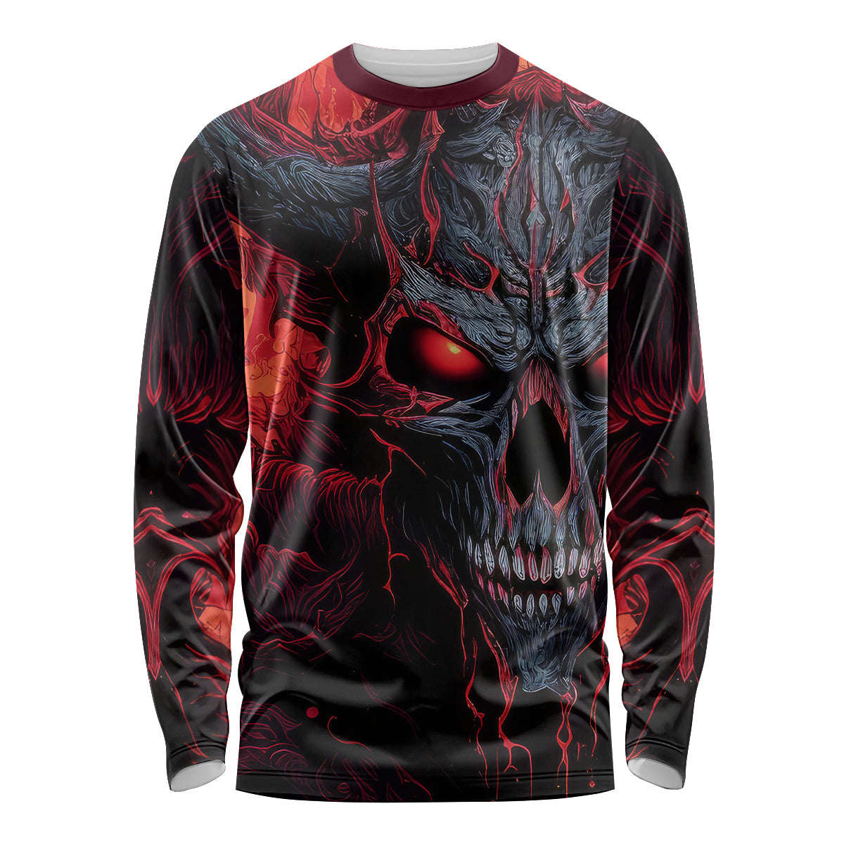 Demon Skull Long Sleeve Shirt You Better Pray I Don't Get Up - Wonder Print Shop