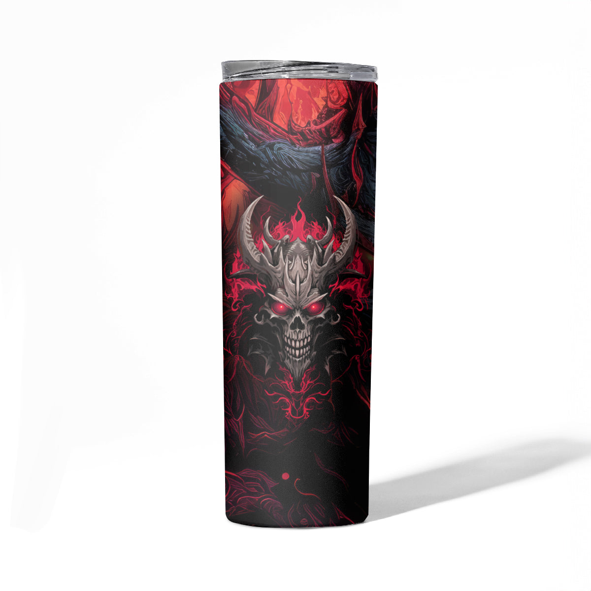Demon Skull Skinny Tumbler You Better Pray I Don't Get Up - Wonder Print Shop