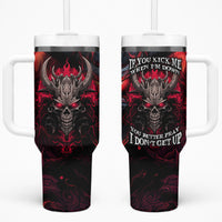 Demon Skull Tumbler With Handle You Better Pray I Don't Get Up - Wonder Print Shop