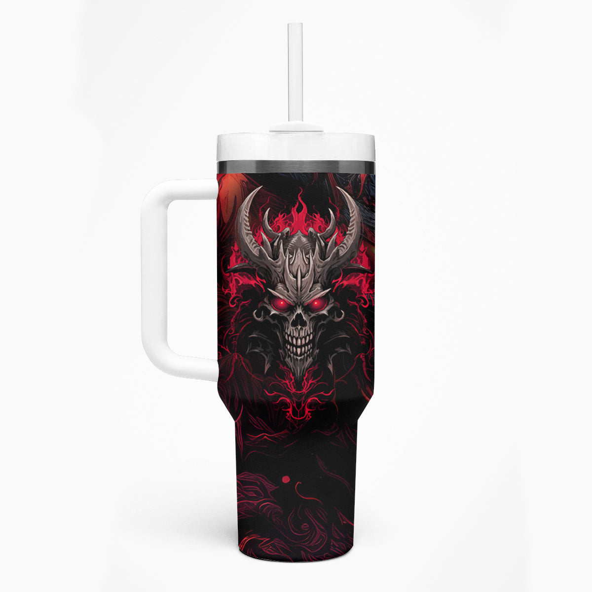 Demon Skull Tumbler With Handle You Better Pray I Don't Get Up - Wonder Print Shop