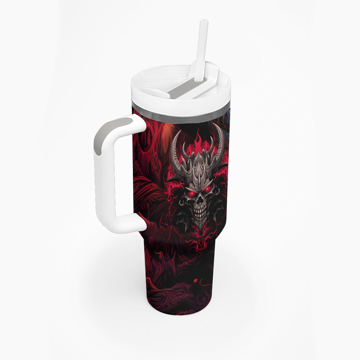 Demon Skull Tumbler With Handle You Better Pray I Don't Get Up - Wonder Print Shop