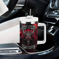 Demon Skull Tumbler With Handle You Better Pray I Don't Get Up - Wonder Print Shop