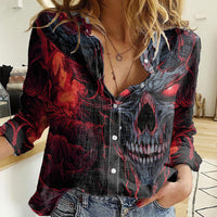 Demon Skull Women Casual Shirt You Better Pray I Don't Get Up - Wonder Print Shop