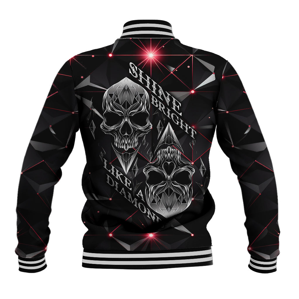 Diamond Skull Baseball Jacket Shine Bright Like Diamond - Wonder Print Shop