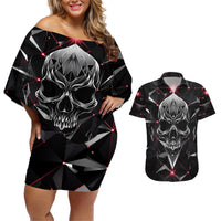 Diamond Skull Couples Matching Off Shoulder Short Dress and Hawaiian Shirt Shine Bright Like Diamond - Wonder Print Shop