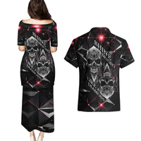 Diamond Skull Couples Matching Puletasi Dress and Hawaiian Shirt Shine Bright Like Diamond - Wonder Print Shop