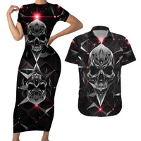 Diamond Skull Couples Matching Short Sleeve Bodycon Dress and Hawaiian Shirt Shine Bright Like Diamond - Wonder Print Shop