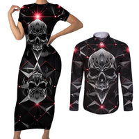 Diamond Skull Couples Matching Short Sleeve Bodycon Dress and Long Sleeve Button Shirts Shine Bright Like Diamond - Wonder Print Shop
