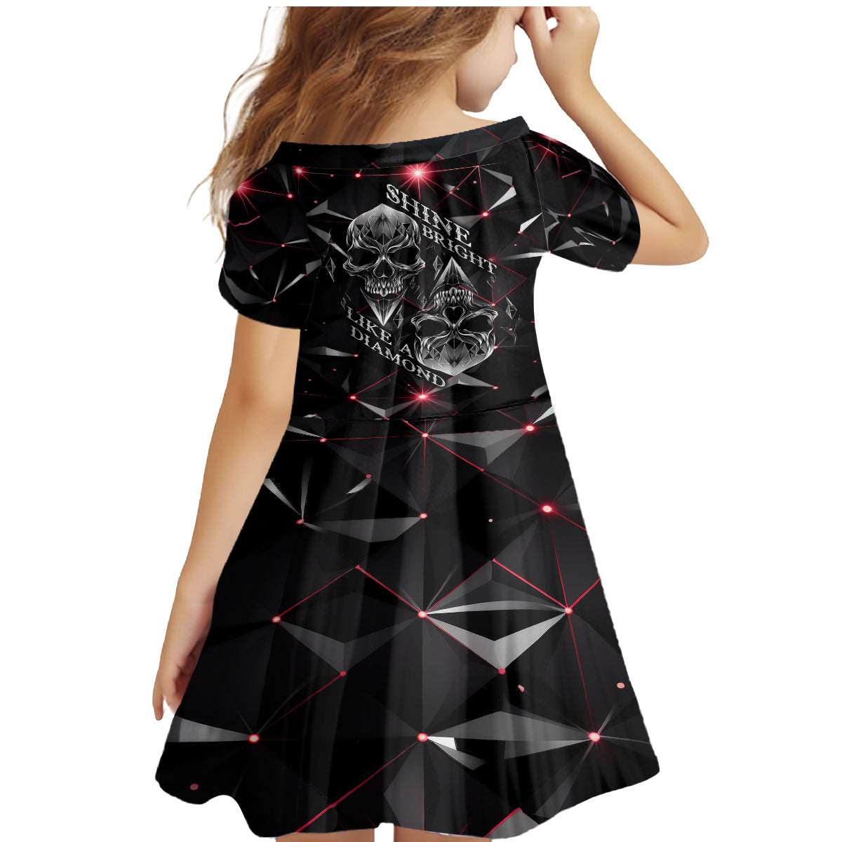 Diamond Skull Family Matching Mermaid Dress and Hawaiian Shirt Shine Bright Like Diamond - Wonder Print Shop