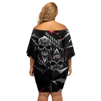 Diamond Skull Family Matching Off Shoulder Short Dress and Hawaiian Shirt Shine Bright Like Diamond - Wonder Print Shop