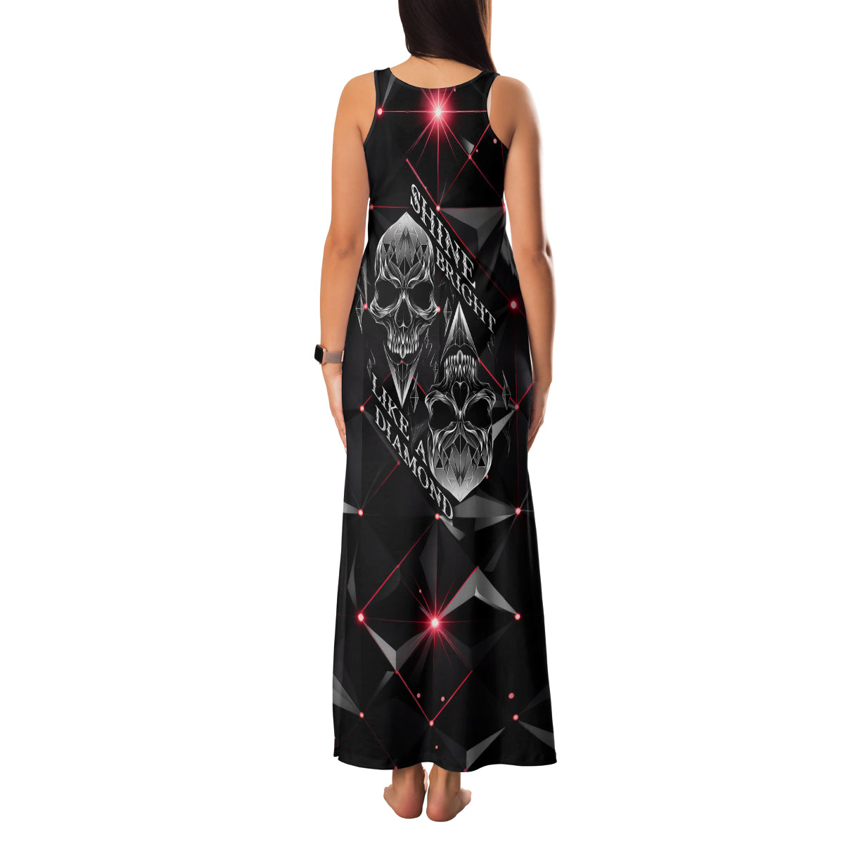 Diamond Skull Family Matching Tank Maxi Dress and Hawaiian Shirt Shine Bright Like Diamond - Wonder Print Shop