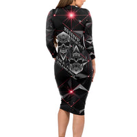 Diamond Skull Long Sleeve Bodycon Dress Shine Bright Like Diamond - Wonder Print Shop