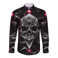 Diamond Skull Long Sleeve Button Shirt Shine Bright Like Diamond - Wonder Print Shop