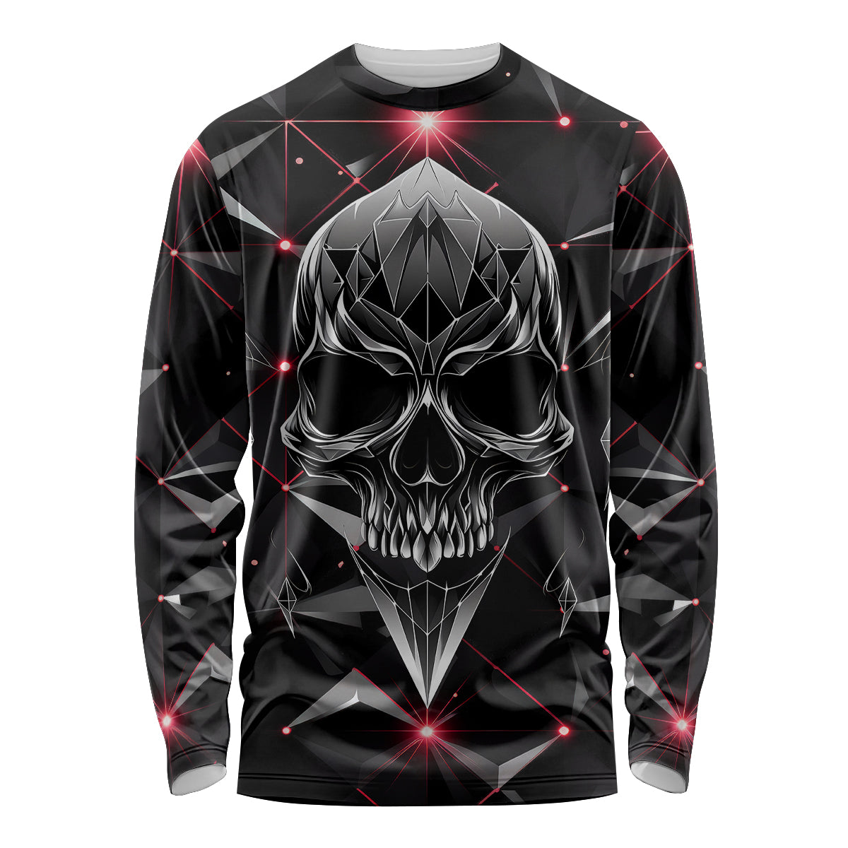 Diamond Skull Long Sleeve Shirt Shine Bright Like Diamond - Wonder Print Shop