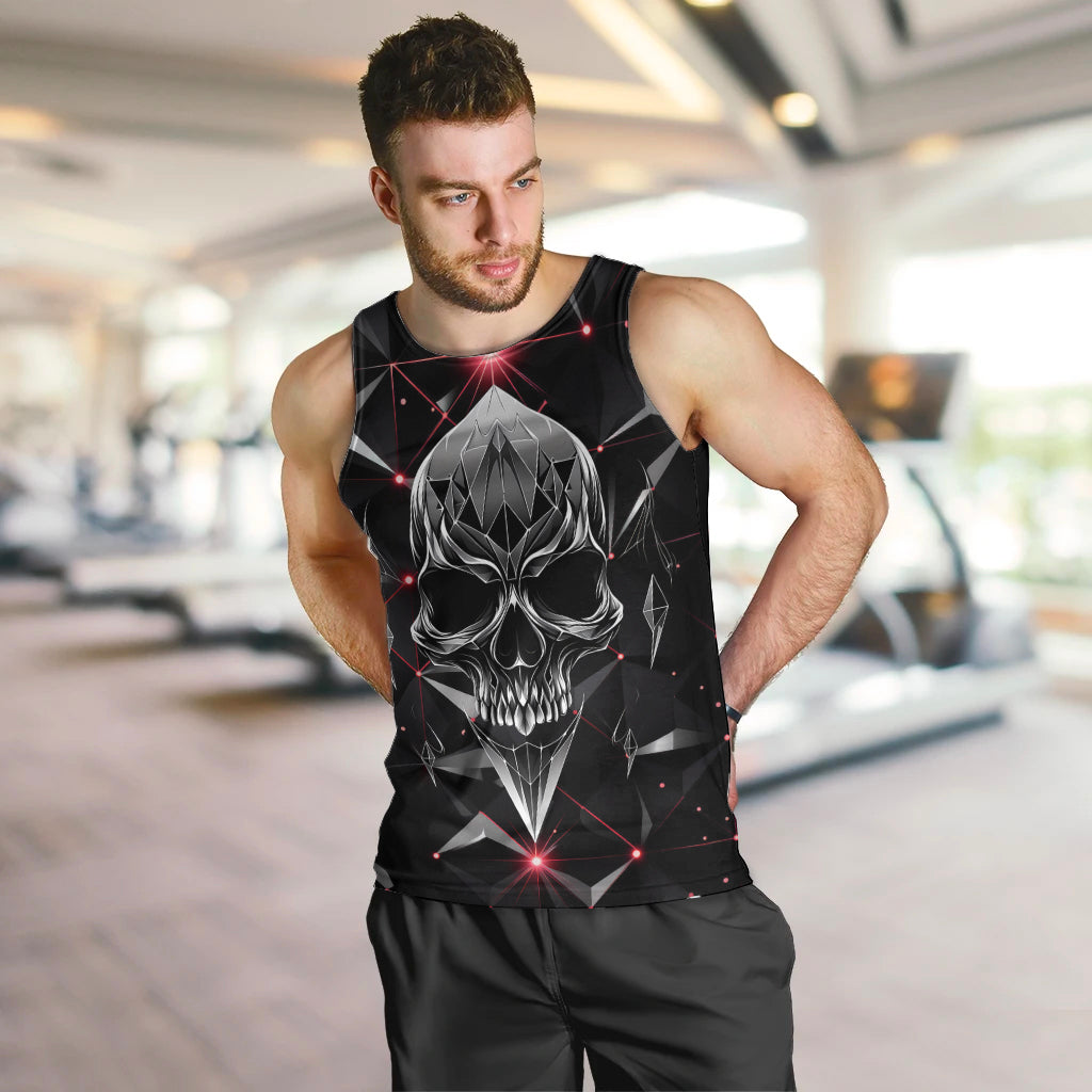 Diamond Skull Men Tank Top Shine Bright Like Diamond - Wonder Print Shop