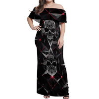 Diamond Skull Off Shoulder Maxi Dress Shine Bright Like Diamond - Wonder Print Shop