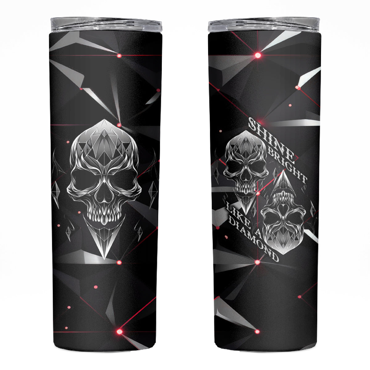 Diamond Skull Skinny Tumbler Shine Bright Like Diamond - Wonder Print Shop