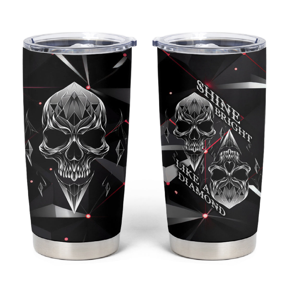 Diamond Skull Tumbler Cup Shine Bright Like Diamond - Wonder Print Shop