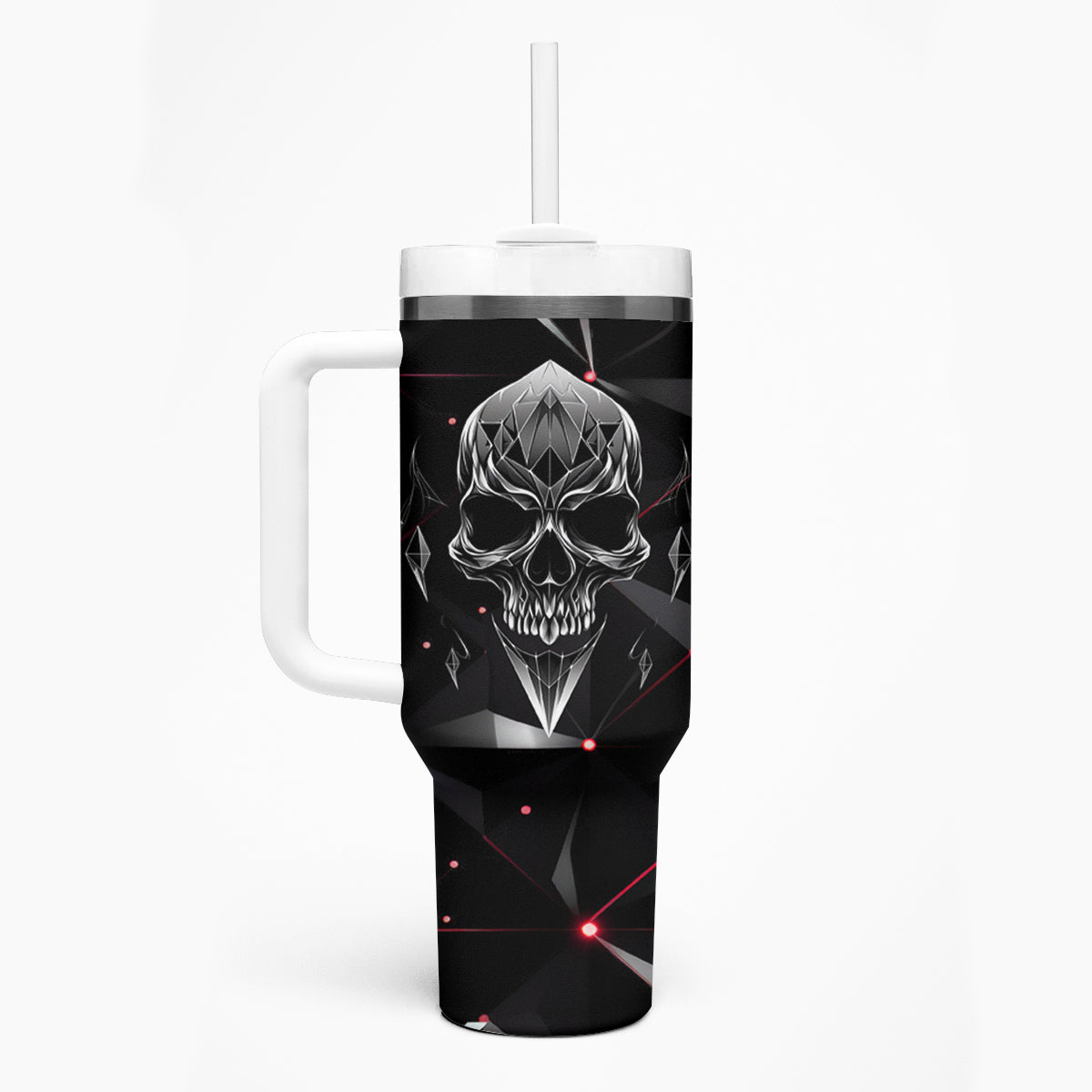 Diamond Skull Tumbler With Handle Shine Bright Like Diamond - Wonder Print Shop