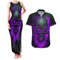 Horor Skull Couples Matching Tank Maxi Dress and Hawaiian Shirt Welcome to the Dark side - Wonder Print Shop