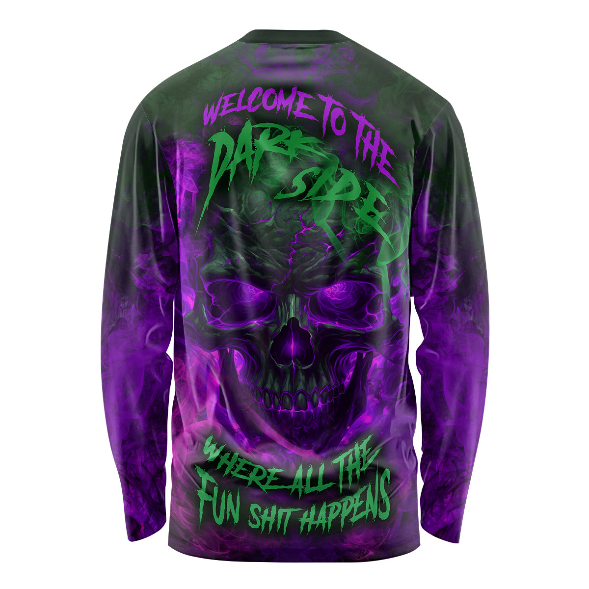 Horor Skull Long Sleeve Shirt Welcome to the Dark side - Wonder Print Shop