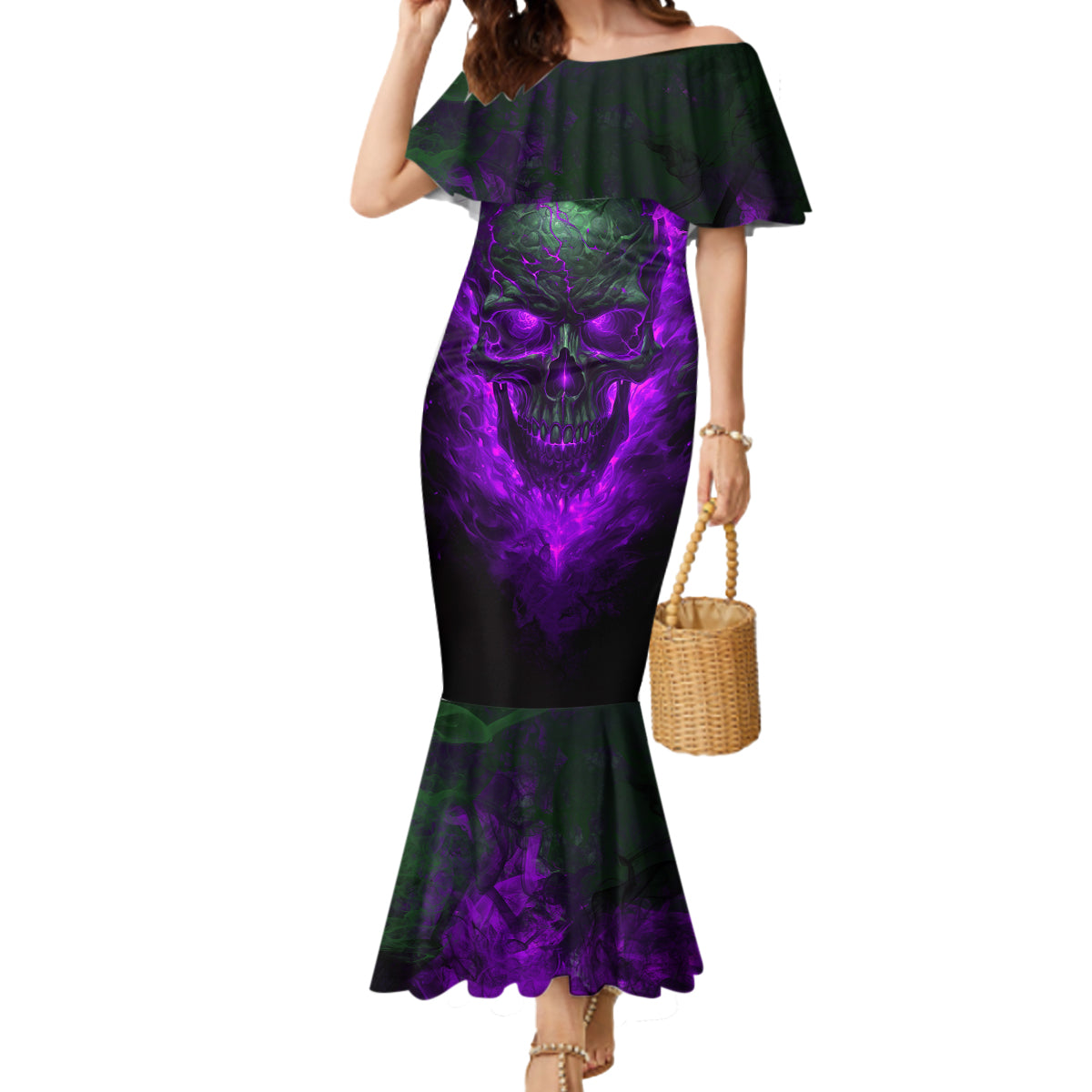 Horor Skull Mermaid Dress Welcome to the Dark side - Wonder Print Shop