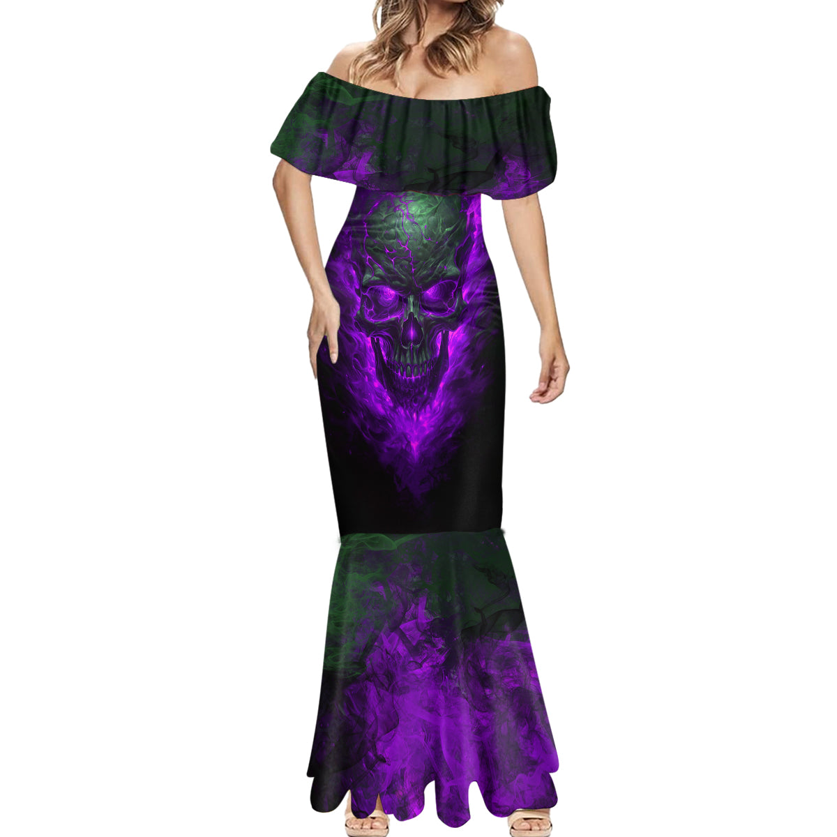 Horor Skull Mermaid Dress Welcome to the Dark side - Wonder Print Shop