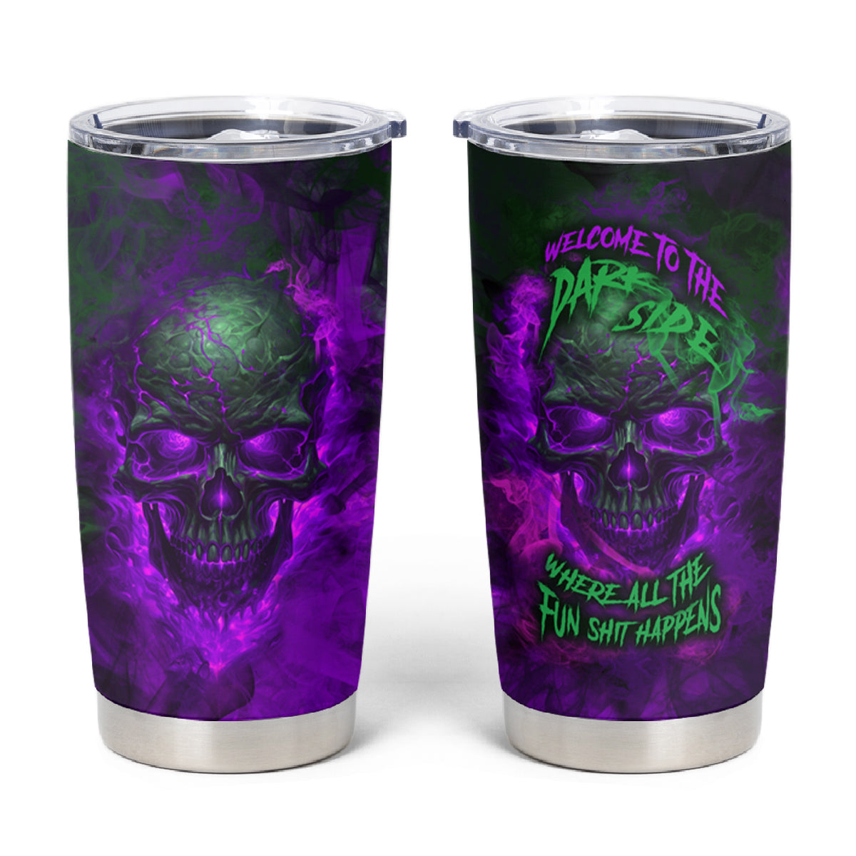 Horor Skull Tumbler Cup Welcome to the Dark side - Wonder Print Shop
