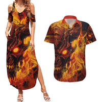 Fire Skull Couples Matching Summer Maxi Dress and Hawaiian Shirt You inspire my Inner serial Killed - Wonder Print Shop