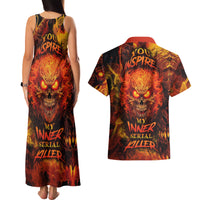Fire Skull Couples Matching Tank Maxi Dress and Hawaiian Shirt You inspire my Inner serial Killed - Wonder Print Shop