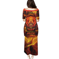 Fire Skull Family Matching Puletasi Dress and Hawaiian Shirt You inspire my Inner serial Killed - Wonder Print Shop